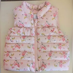 babyGAP Pink Floral Puffer Vest